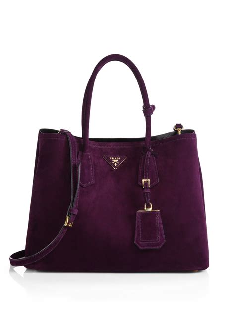 prada purple suede bag|prada large saffiano bag.